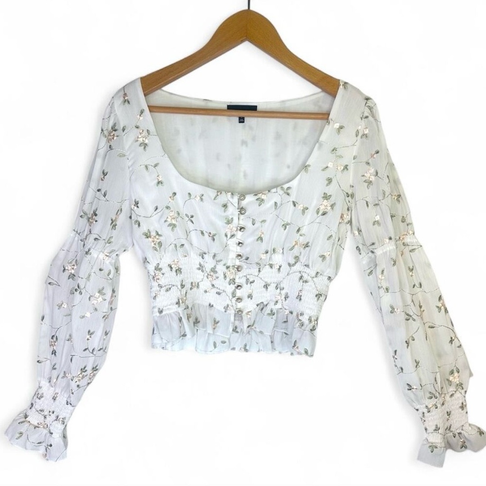 REVOLVE Majorelle White Floral Blouse